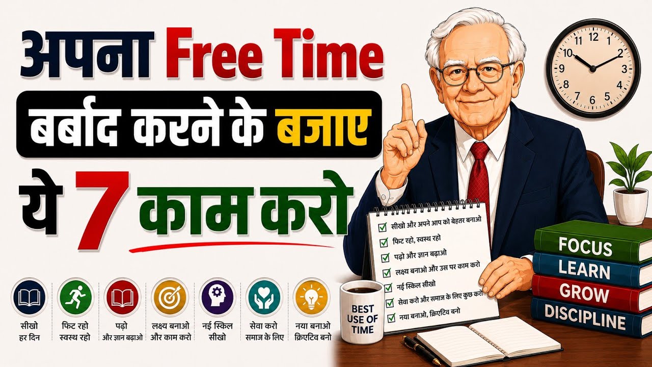 अपना Free Time बर्बाद करने के बजाए ये 7 काम करो | Warren Buffett Secret