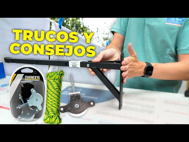 Vídeo relacionado con Amig - Polea con roldana de plástico de 39 mm, Especial para tendederos de Ropa. Acero zincado, Incluye Tornillo de sujeción y guías. Segura para Uso Exterior, Color Plateado.