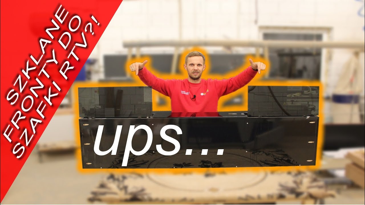 Szklane fronty do szafki RTV + montaż na ścianie