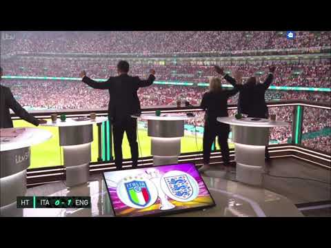 ITV Pundits Celebrating Luke Shaw Goal