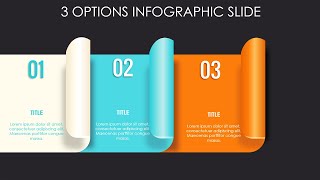 PowerPoint tutorial No. 332:   3 Options folded paper  slide design pr