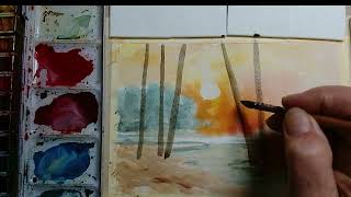 Paint This WONDERFULL Forest Sunset | Watercolor