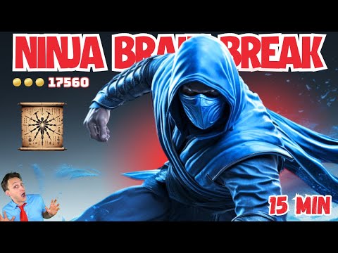 15 Min Ninja Kids Workout Adventure ⚔️ |  Brain Break Exercise & Fun Movement
