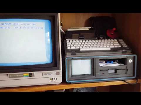 Loading an original SuperPACMAN disk on a Commodore SX-64 with JiffyDOS