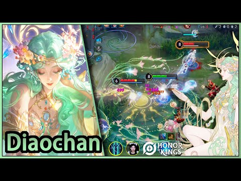 Diaochan｜One of the most beautiful skins in the game.｜Um dos skins mais bonitos do jogo｜HOK x  Mucha