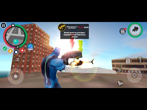 Gravity Gun challenge in Rope Hero Vice Town mobile gameplay