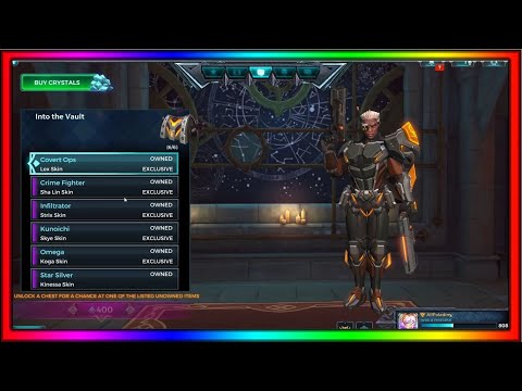 Paladins 4.7 Absolution - Into the Vault New Chest Opening All Items