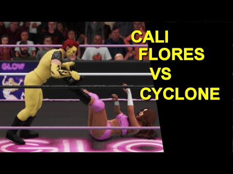 GLOW 1985 Cali Flores vs Cyclone - 2-Fall Mixed Match