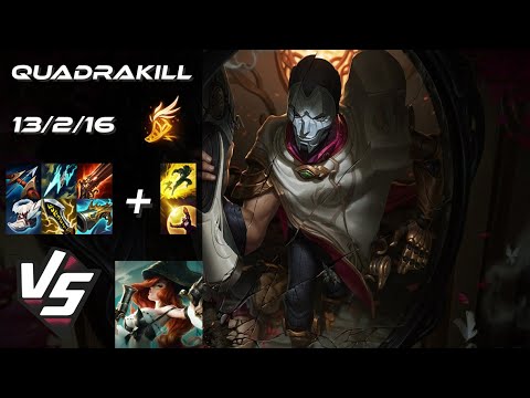 BOTTOM Jhin vs Miss Fortune [QUADRAKILL] - NA Grandmaster Patch 14.17