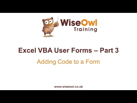 Excel VBA Forms Part 3 - Adding Code to a Form