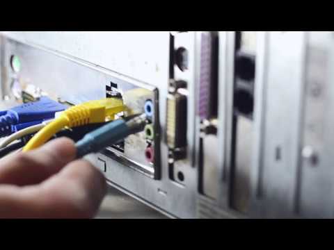 computer backside close up