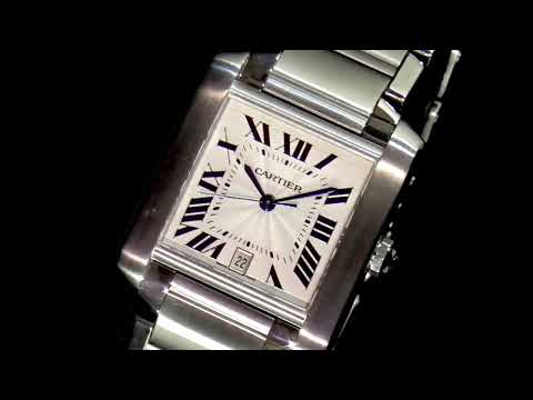 Men's Stainless Steel Cartier Tank Francaise Automatic Wristwatch