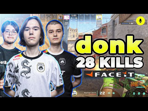 CS2 POV | donk Faceit Ranked with baz and Magnojez (DUST2) Voice Comms 28-15