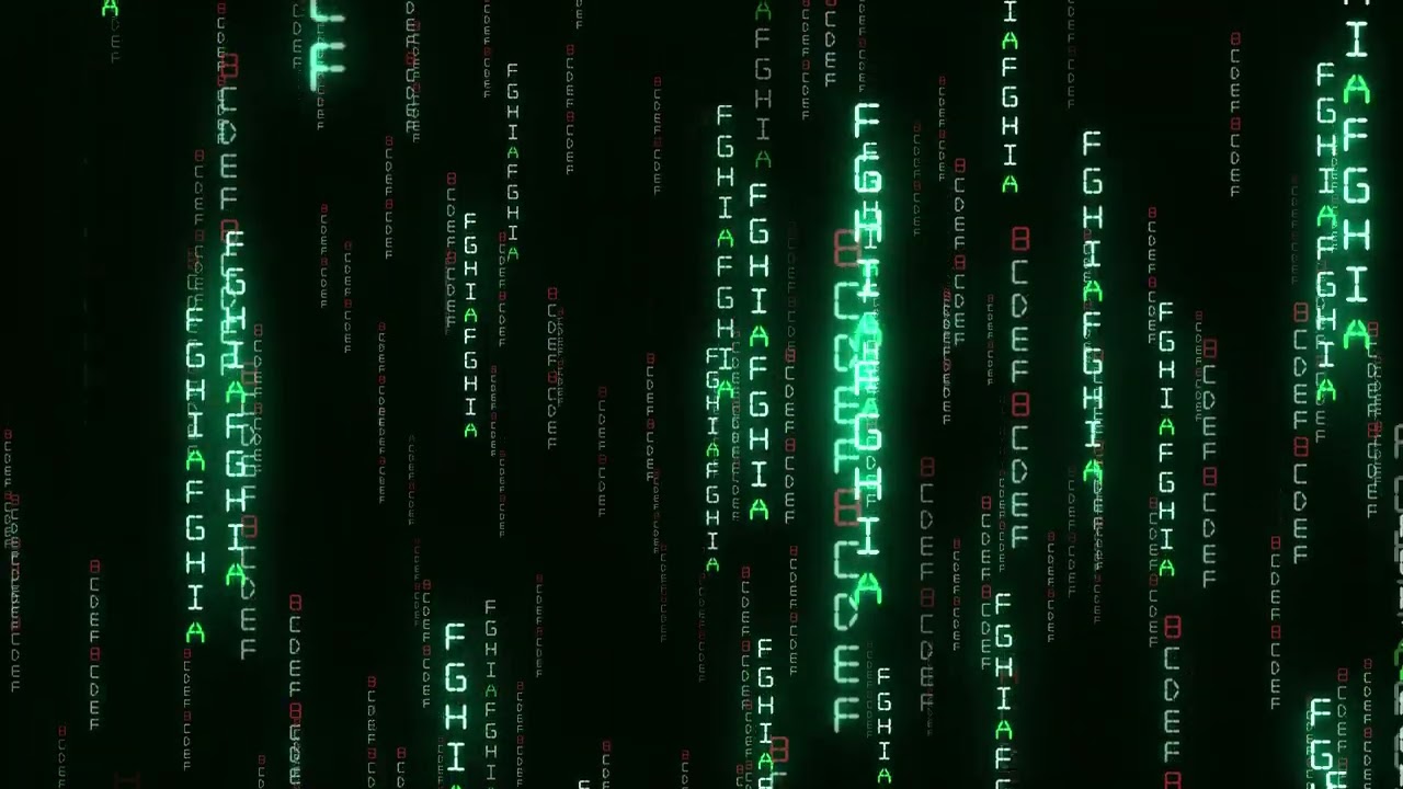 Matrix Binary Code Rain - Green Digital Background Loop