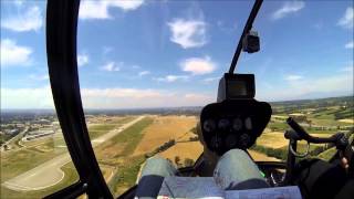 preview picture of video 'Atterrissage sur l'Aéroport Avignon Provence en R44'