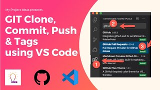 Tagging commit on GitHub using VS Code | GIT Clone, Commit, Push & Tags
