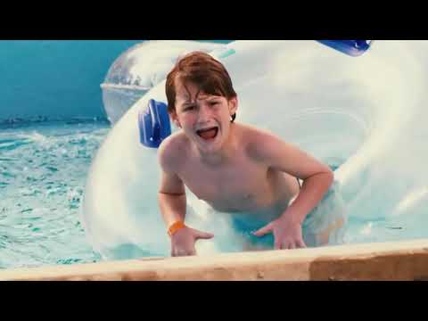 Trailer tag: aerial of the park as party music dies out and ominous low-end takes over