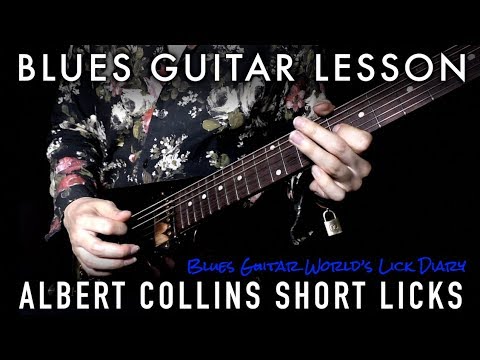[TAB & SLOW] Albert Collins Blues Licks in C - Blues Guitar Lesson | #201