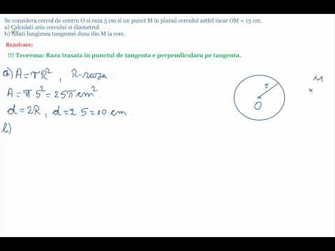 Cercul - diametru, arie, tangenta
