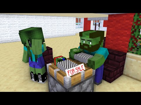 Minecraft, ZOMBIE FAMILY SWAPPED BABY - Funny Animation