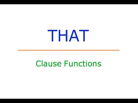 That: #12a Comparing Clause Functions