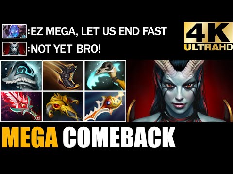 Divine Rapier Queen Of Pain VS Mega Creeps - Epic Comeback Dota 2 Pro Rank Gameplay Patch 7.28