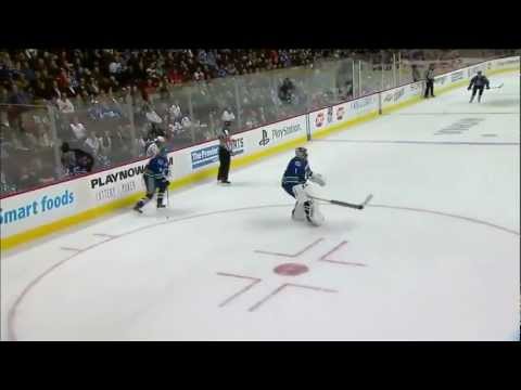 Bieksa almost gets own goal vs Wild