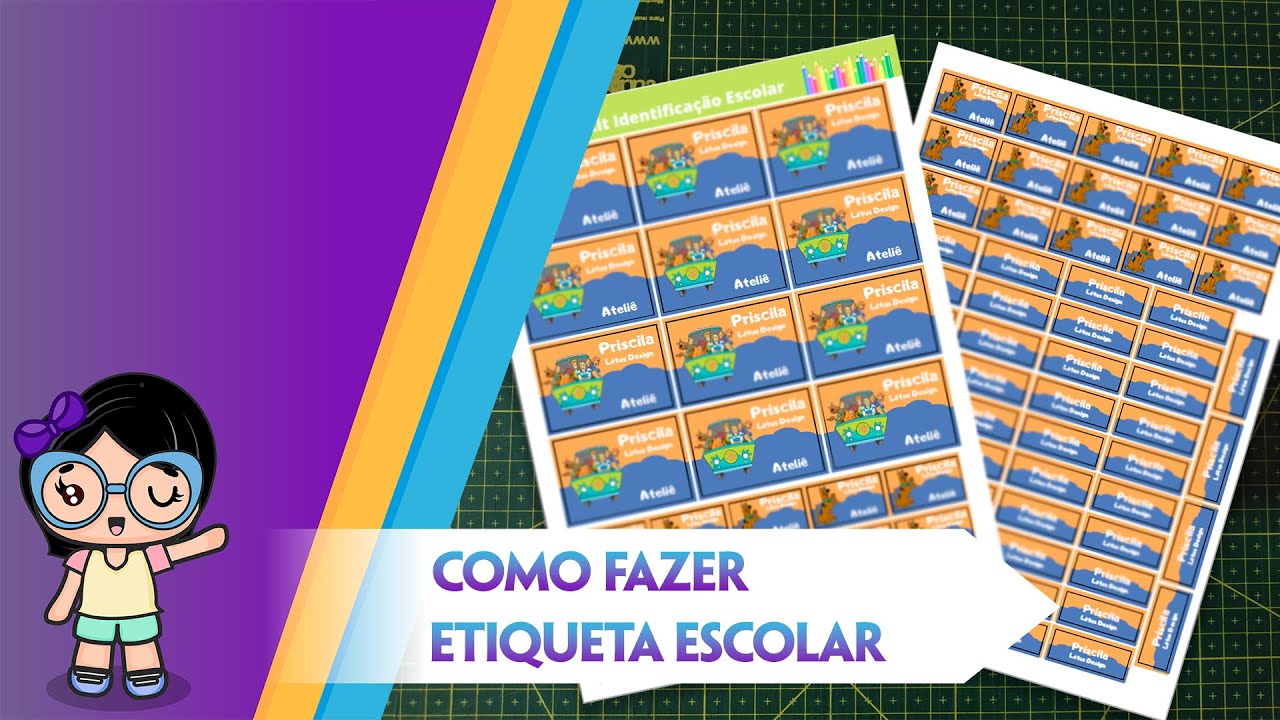 Como fazer Etiqueta Escolar Personalizada no CANVA - Da arte ao Corte