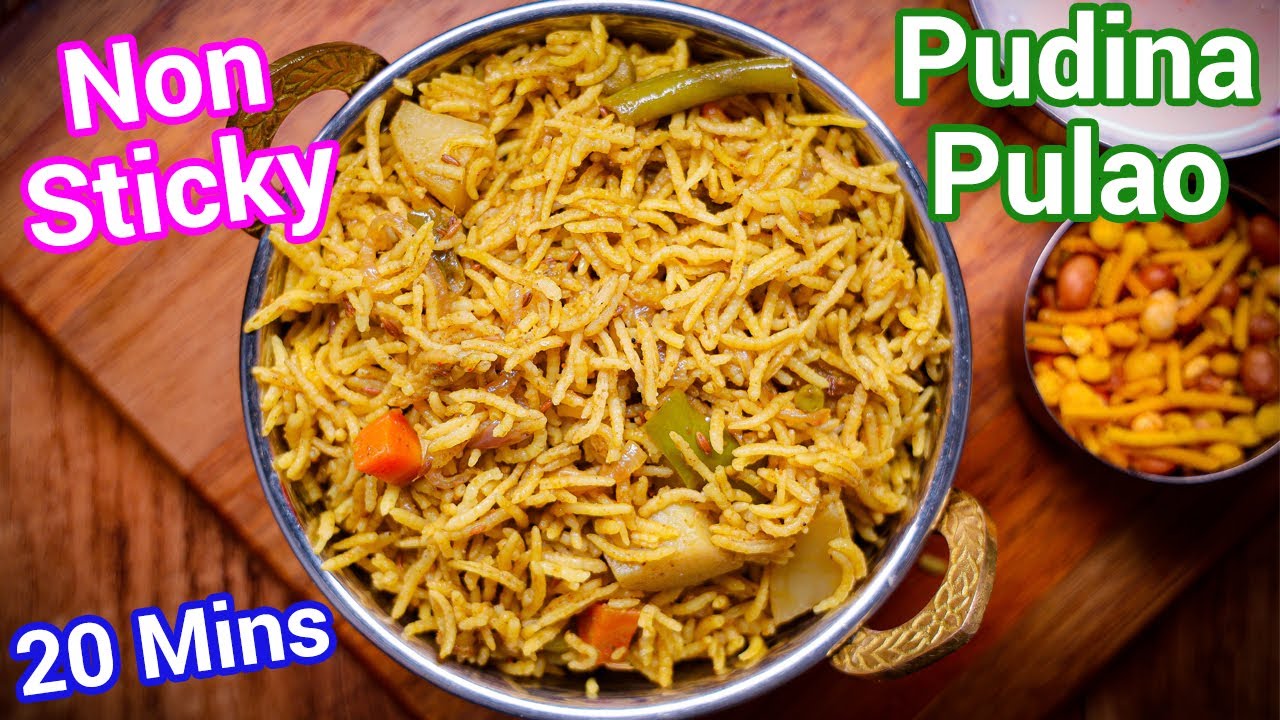 Pudina Rice Recipe - Easy Tiffin Idea & Kids Lunch Box Favorite | Mint Rice - One Pot Lunch Box Meal