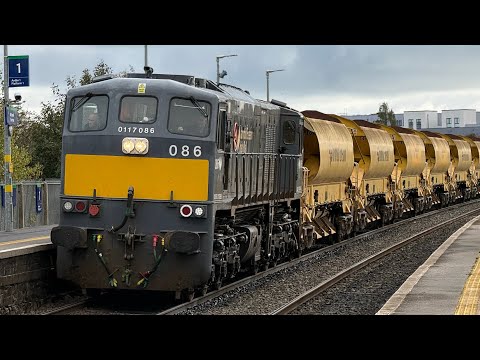 Irish Rail 071 Class Locos 086 and 082 + HOBs Train - Skerries (24/10/25)