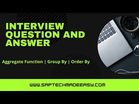 Aggregate Function | Group By | Order By