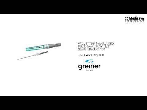 VACUETTE Needle VISIO PLUS Green 21Gx1 1 2 Sterile Pack Of 100 450040 100