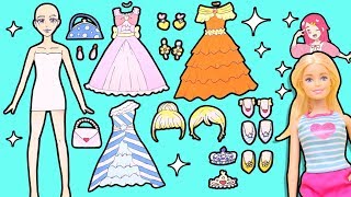 バービーたちをお絵かきでキラキラ大変身！？ペーパードールを作ってみたよ！Barbie PAPER DOLLS 手作り 小物 DIY ❤︎アンリルちゃんねる❤︎
