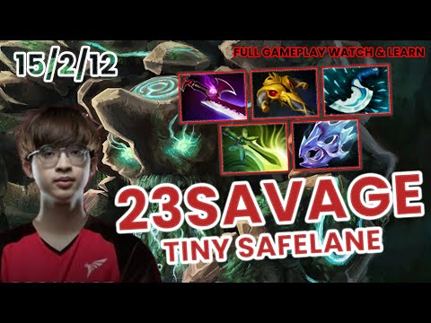 Tiny Safelane Full Gameplay by 23savage - Dota 2 Patch 7.31b Full Gameplay