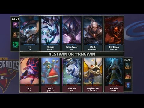 CST vs RNG Game 1 Highlights - TEAM COAST vs RENEGADES - 2015 NA Challenger Summer Playoffs Final