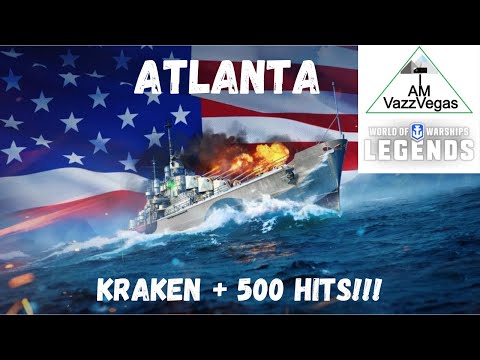 World of Warships: Legends | Atlanta PS4 Gameplay - Kraken, 500 hits, & 118K Damage - Massive Stats!