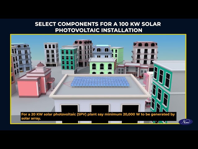 prepare bill of material for a 100 kw solar photovoltaic installation