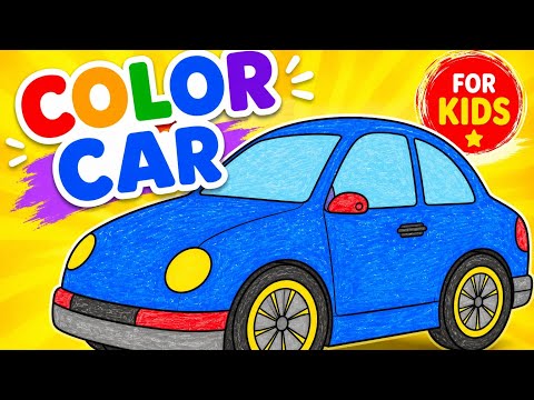 Car Coloring for Kids | Learn Colors with Car Drawing | Easy Coloring Page