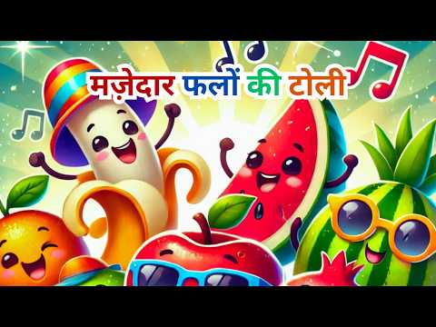 The Fruit Friends Song | फल दोस्त हैं गाना -🍎🍌🍇| Hindi Nursery Rhymes For Kids |