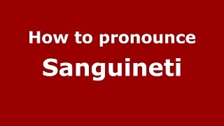 How to pronounce Sanguineti
