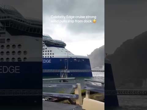Thumbnail for The Celebrity Edge cruise ship's mooring lines.#cruise #cruiseship #strongwind