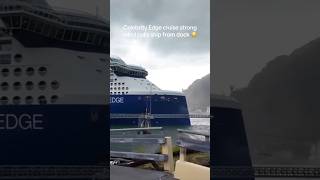 The Celebrity Edge cruise ship's mooring lines.#cruise #cruiseship #strongwind