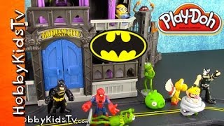 PLAY-DOH Batman Spiderman In Gotham Jail Story Bad Guys PART 2 HERO HobbyKidsTV