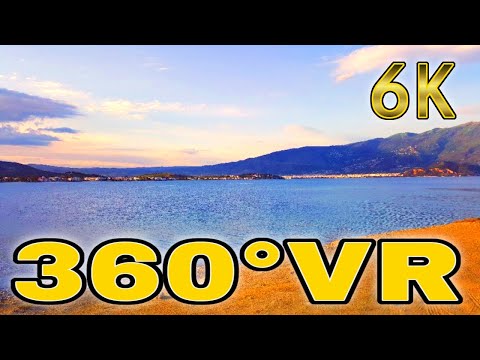 360° VR Alykes Rainy Beach Nees Pagases Walking Tour Visit Greece Travel 6K 3D Virtual Reality HD 4K