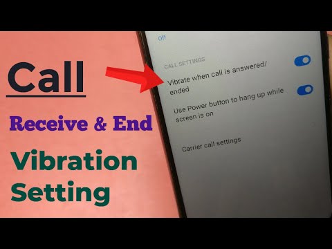 Vibrate when call is answered ended - Realme Vibration setting