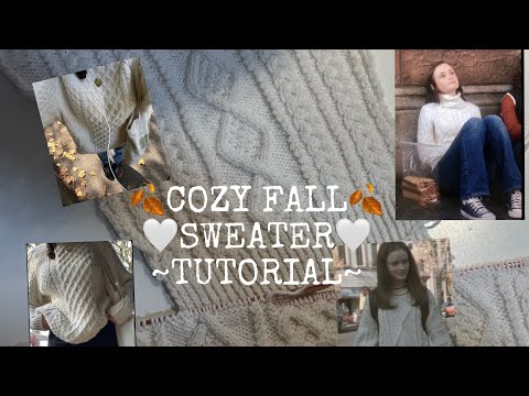Knitting a cable knit sweater🤍🍂 [part 1] •TUTORIAL•