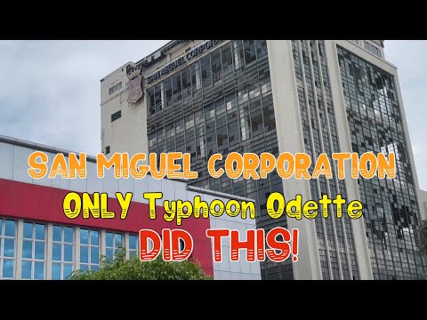The famous San Miguel Corp. brewery in Mandaue City window panes were shattered byTyphoon Odette.