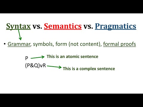 LCA Video 9 Syntax Semantics Pragmatics