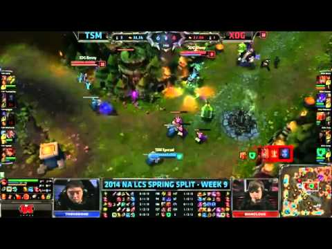 TSM Bjergsen Zed VS XDG Mancloud Gragas Highlights   2014 NA LCS Spring W9D1 MUST SEE