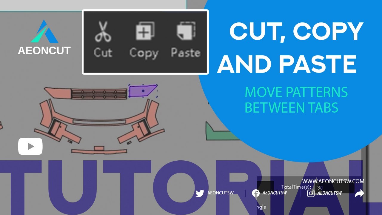 5-How to Use Cut, Copy, and Paste in AEONCUT & Move Patterns Between Tabs